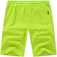 Muška vježba Stretch kratke hlače Ležerni džepovi elastičnih zatvarača, fluorescentni zeleni 36