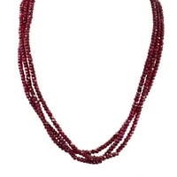 Više redova Džemper ogrlica Choker - crvena lica Rondelle Gemst perle