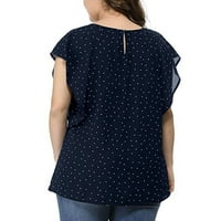 Koaiezne plus rukava šifon polka Ženska majica Dot Summer Ruffle veličine Top bluza Ženska bluza Žene