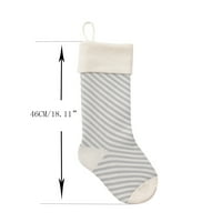 Lilgiuy božićni pinstripe otisnuta čarapa od vune privjeske božićne ukrase Božinske torbe čarape za