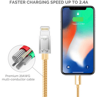 Munjač kabela, iPhone punjač Kabel najlonska pletenica USB brzi punjač kompatibilan sa iPhone X XS MAX