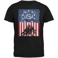 Nevolje zastava Iwo Jima Crna za odrasle majica - X-velika