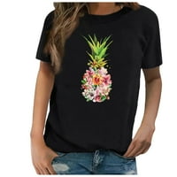 Hanzidakd vrhovi za ženske majice plus size Žene Ležerne tiskarske košulje s kratkim rukavima Labavi