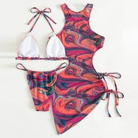 Ženska Split modna mrežastim kupaćim kostima na plaži Bikini