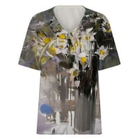 AWDENIO Clearence Ženske košulje Osnovne ljetne vrhove Ženska modna ležerna Plus size Scenic Cvijeće