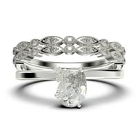 Prekrasan minimalistički 2. karatni kruški rez klasični dijamantni zaručnički prsten, vjenčani prsten,