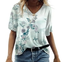 Ženska modna ležerna štampana majica s kratkim rukavima