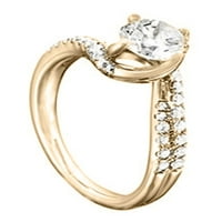 Aonejewelry 0. CT. HALO Vjenčani angažman dijamantski prsten u 14K čvrstog žutog zlata