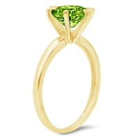2.5ct okrugli rez zeleni prirodni prirodni peridot 14K žuti zlatni godišnjički angažman prsten veličine