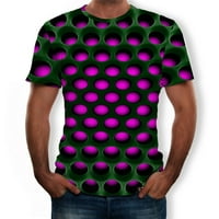 Muški ljetni 3D tiskani kratkih rukava modni ugodni bluza ljubičasta 4xl