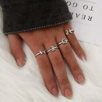 Archer Fashion Jednostavno slovo Rhinestone Inlaid Otvaranje prstena prstena dama Dama Nakit
