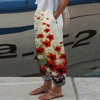 Bigersell ženske pantalone za pantalone pune dužine Hlače Žene ljetni modni labavi ugodno apstraktno