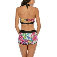 Olyvenn ponude ženski bikini kupaći kostim HALTER strapppy kupatilo havajski tropsko print plaža ljetna