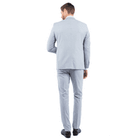 Muško svjetlo sivo odijelo, slim fit 3-komadni proširivi struk pantalone