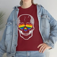 Obiteljskop LLC lubanja, majica za valentine, majice za modne duge košulje grafička majica LGBT gay