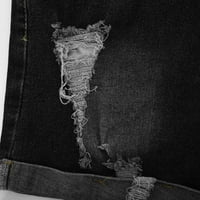 Yuwull Women Ripped Jeans Hotsas High Stretchy Hem Kratki za ženske kratke hlače Traper Hots Horts Pockets