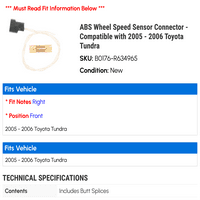 Konektor senzora za brzinu kotača - kompatibilan sa - Toyota Tundra