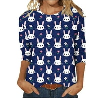 Ležerne majice s dugim rukavima za žene smiješne zečice zečje ispis duksevi tunike
