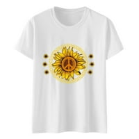 Suncokretove košulje za žene Slatka maslačka grafika Thirt Ljeto Žene Kratki rukav Tee Yellow XXXL