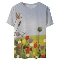 Ženski trendy Loose Tops Clearence Short rukave Prodaja odjeće Modni ljetni cvjetni leptir tiskani tines
