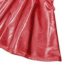 IOPQO suknje za žene ženska povremena moda sjajna metalna plamena nagnuta a-line mini suknja suknja