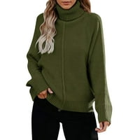 Frehsky džemperi za žene Žene Turtleneck Dukseri dugih rukava Ležerne prilike za preveliki pulover Klit