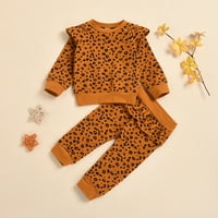 Dječji dječaci dječaci Djevojke Dugi rukav Leopard Print Top + Leopard Hlače Outfits Set odjeće