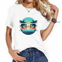 Sunčane naočale crtane slatke i udobne ženske grafičke majice