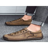 Gomelly Muške casual cipele kožne natike čipke stanovi vintage haljina cipela za hodanje cipela kaki