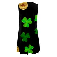 Gotyou Women's St. Patrick tiskana haljina Ljeto izdubljena otisnuta modna dnevna svestrana maxi maxi