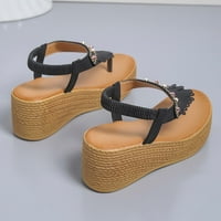 OAVQHLG3B klipni flip-flops Sandale za žene Dressy Summer Trim Flatform pojas za gležnjeve Espadrille