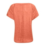 Gotyou Proljetni vrhovi Moda Žene Ljeto V-izrez Solid Boja kratkog rukava Majica Top Orange XXXL