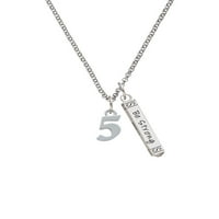 Delight nakit silvertni broj - - Silvertone Budite snažni i hrabri šarm ogrlice, 23