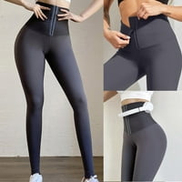 Tajice za žene sportske fitness joga hlače visoki struk oblikovanje tijela grudi elastičnosti Grey l