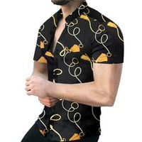 Muški ležerni štampljeni barokni gumb s kratkim rukavima s majicom partijska haljina