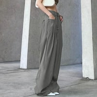 Hlače za žene Baggy Cargo Streetwear Hop znojne crtež Ležerne prilike labave hlače u boji