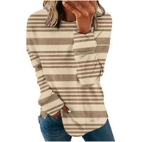 Žene dugih rukava Ležerne prilike Ležerne prilike s dugim rukavima Striped ispisani labavi pulover Majice