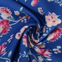 FINELYLOVE Formalno Midi haljina ugrađena haljina A-Line Regularni kratki rukav cvjetni plavi xl