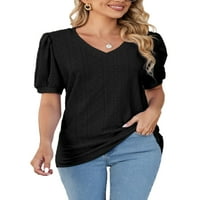 GRIANLOOK Ljetne vrhove majica kratkih rukava u šupljinu majicu Žene mekane bluze tunika Prozračna čvrsta
