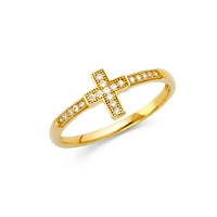 Jewels 14K Gold Cross Cubic cirkonijska CZ Veličina modne obljetnice 11.5