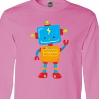 Inktastični slatki robot, šareni robot, smiješni robot, majica s dugim rukavima