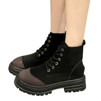 Crne čizme za gležnjeve za žene Dressy Boots Kožne patentne patentne patentne patentne patentne cipele