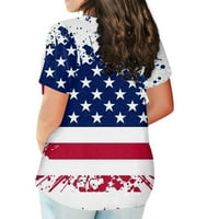 Plus size američke majice za zastave za žene 4. juli Patriotske košulje zvijezde Stripes kratki rukav
