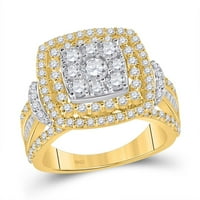 14K dvotonski zlatni okrugli dijamantski kvadratni prsten 2- CTTW
