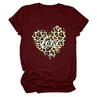 Košulja za ženske grafičko slovo za grafičko slovo Ispiši majice casual kratkih rukava za Valentinovo
