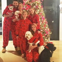 Louist Porodica koja odgovara Božićne pidžame Podesite hoodie za spavanje sa haubicom Odgovarajući odmor