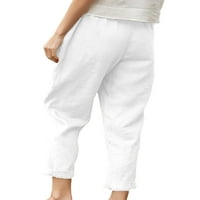 Avamo ženske pamučne posteljine pantalone casual elastičnog struka Pant Summer Lounge Nosite pantalone