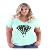 MMF - Ženska majica plus veličine V-izrez, do veličine - dijamant