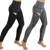 Ženske sportske hlače, džep visokih struka joga za gamaše za fitnes teretanu (sivi XL)