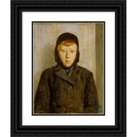 Erik Werenskiold Black Ornate Wood Framed Double Matted Museum Art Print Naslijed: Mladi, crveni dječak